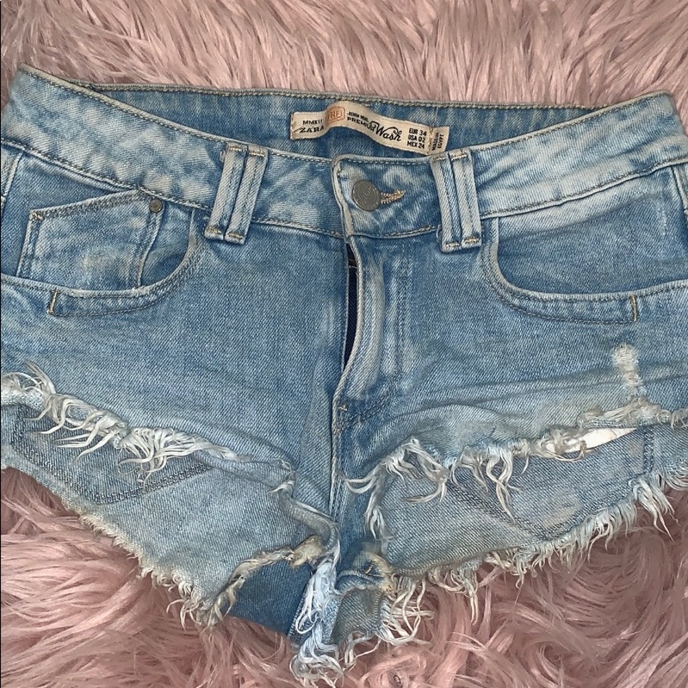 zara denim cut offs
